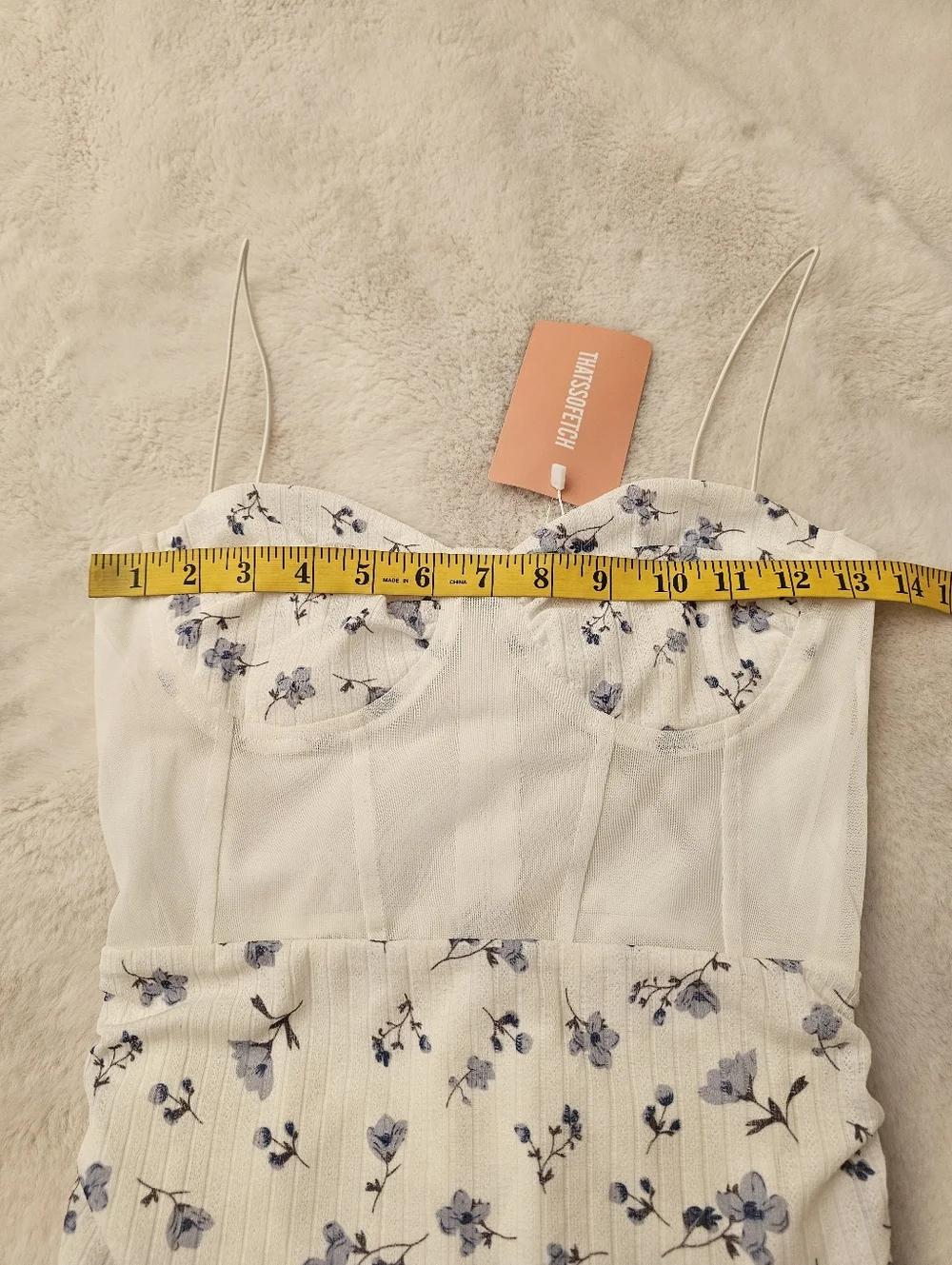 New Thats So Fetch Mieka Ruched Floral Print Mini Dress Size 4 - Picture 7 of 12